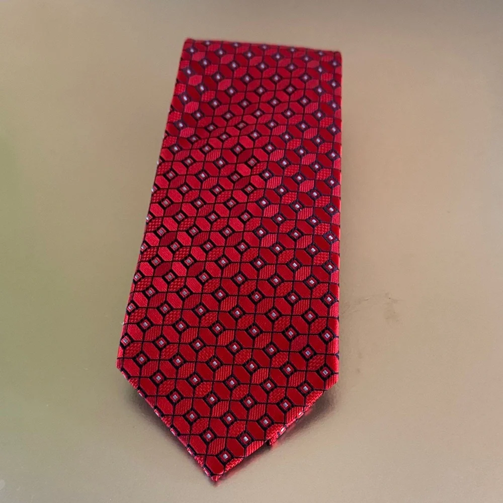 Jos. A. Bank Red Geometric Men's Tie